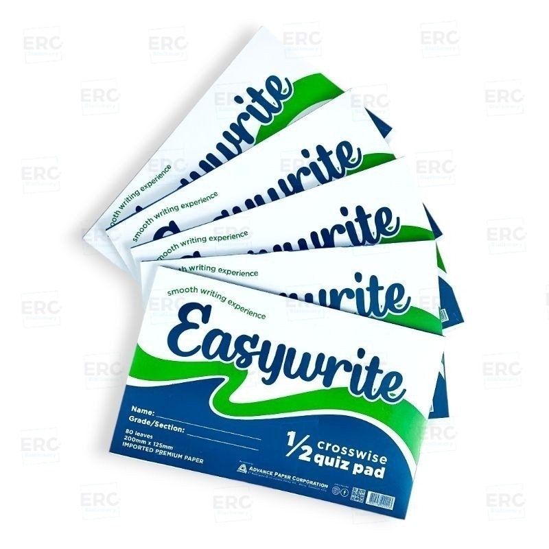 1/2 Lengthwise Quiz Pad 80 Leaves Easywrite Crosswise Intermediate Paper Grade High School Victory.