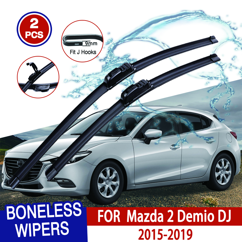 For Mazda 2 Demio DJ 2015-2019 Car Wiper U-type Soft Rubber Boneless Wiper HD Quiet Durable Automotive Wiper 22"+17" ราคา 242 บาท*ส่งฟรี