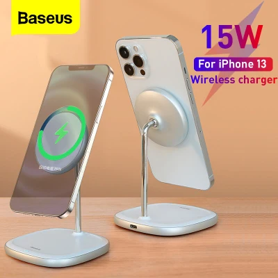 【Clearance】Baseus 15W Magnetic Desktop Wireless Charger Stand For iPhone 12 Pro Max Mini Adjustable Desktop Stand Phone Holder