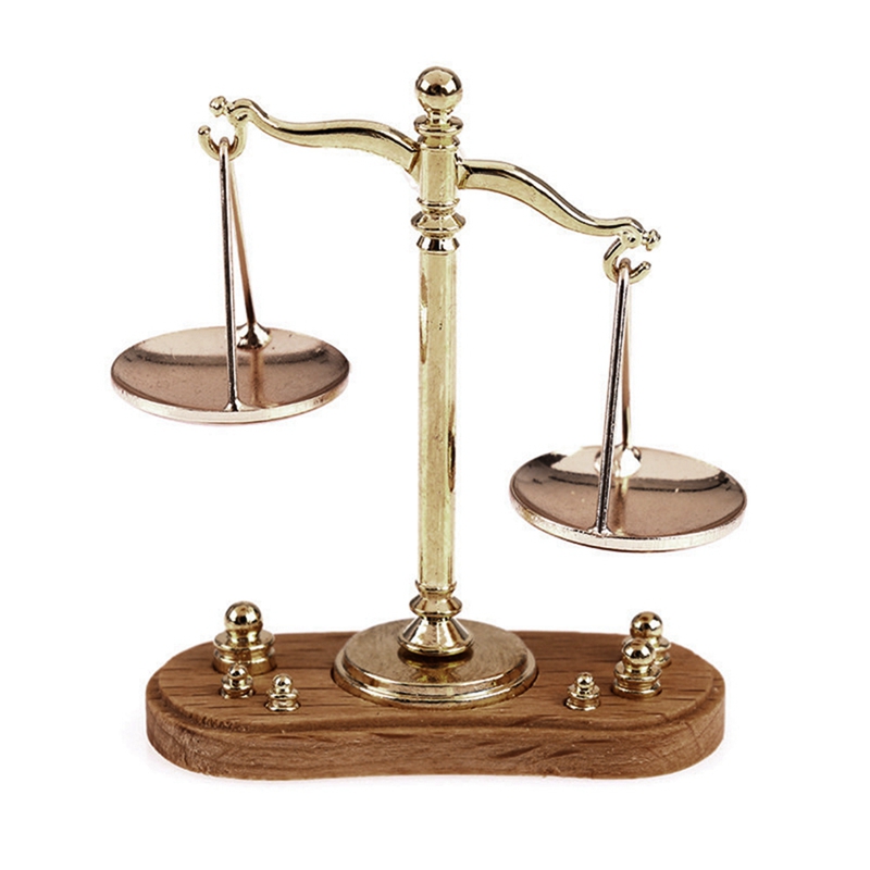 (NZHQ) Mini Vintage Balance Scale Ornaments, Metal Antique Justice Scale Model, Home Decoration Children'S Gift
