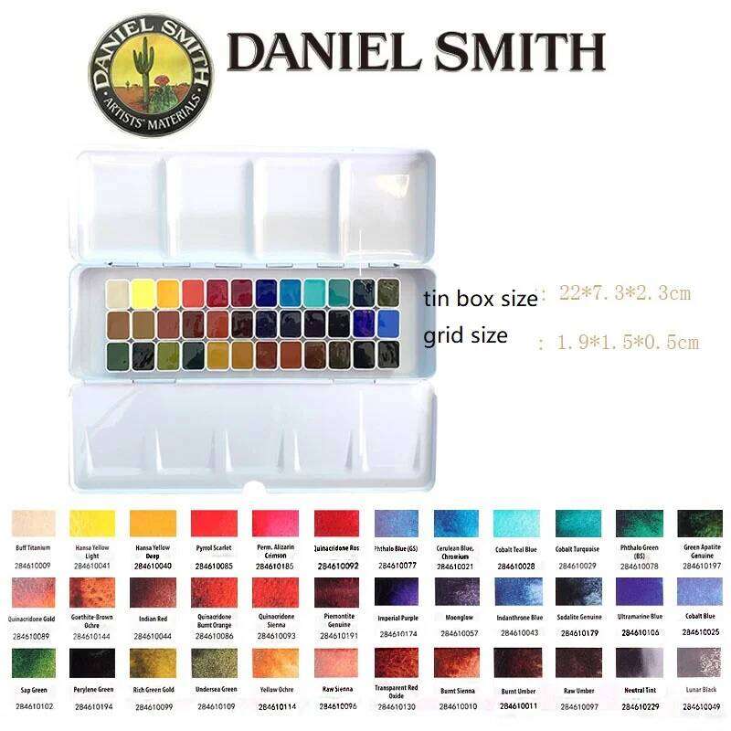 Watercolor Paint Original Daniel Smith Mineral Watercolor Paint 12/24/36 Color Solid Artist Acuarela Professional Beginner Аквариум Art Supplies