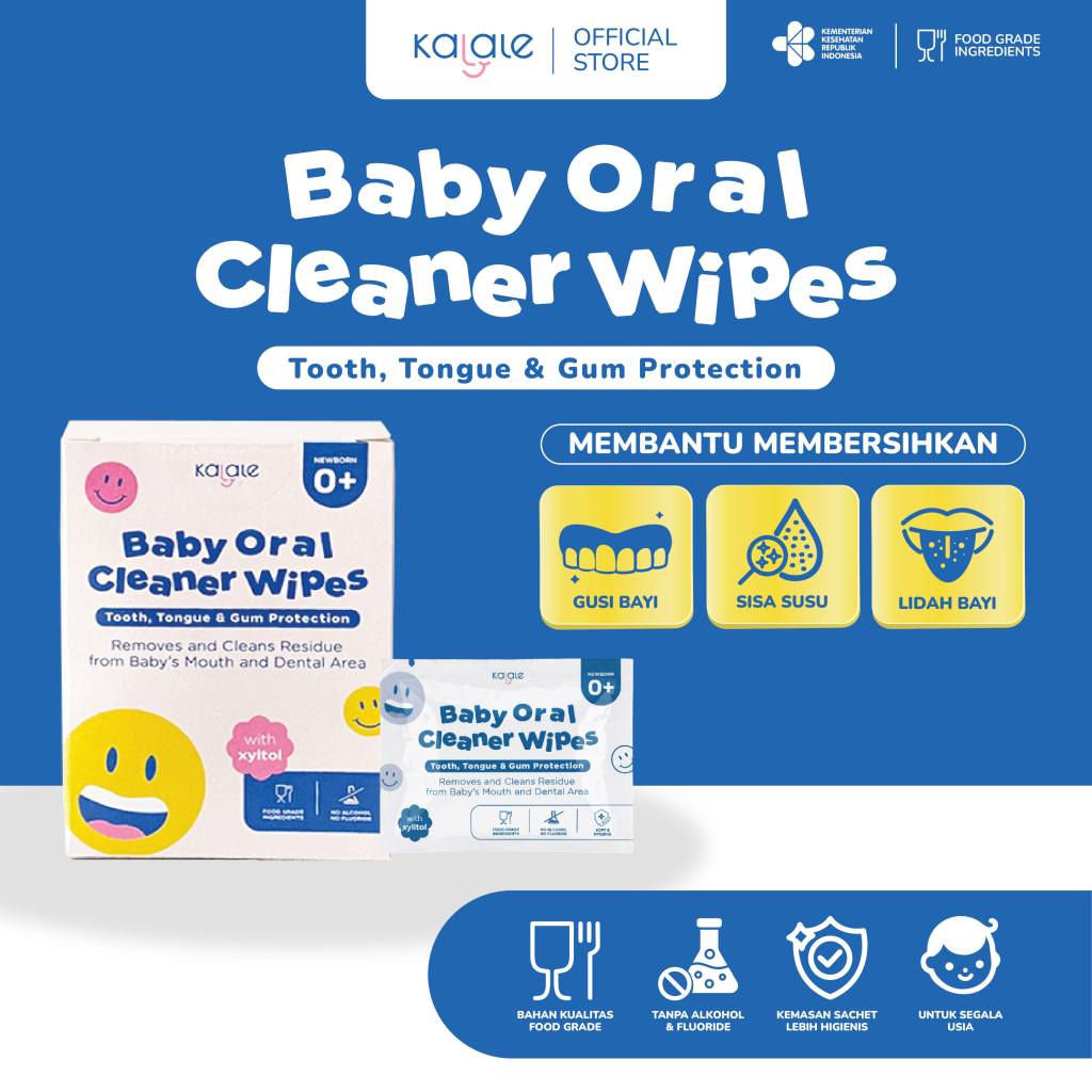 Kalale Baby Oral Cleaner Wipes – Tisu Pembersih Gusi Gigi Lidah Bayi Gum and Tooth Wipes Newborn Praktis Sachet Higenis