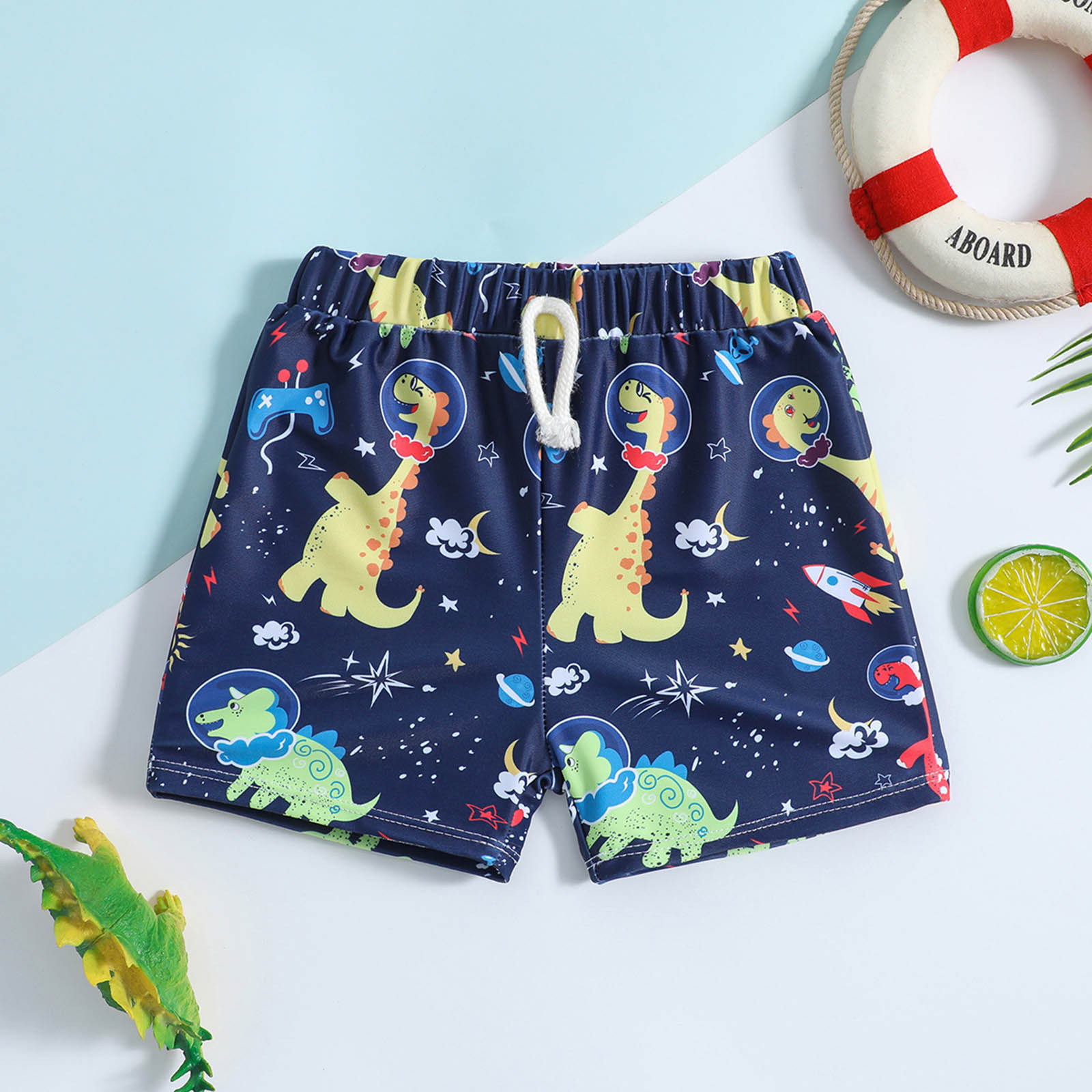 Toddler Boys Cartoon Dinosaur Printed Swim Trunks Kids Boys Bathing Suit