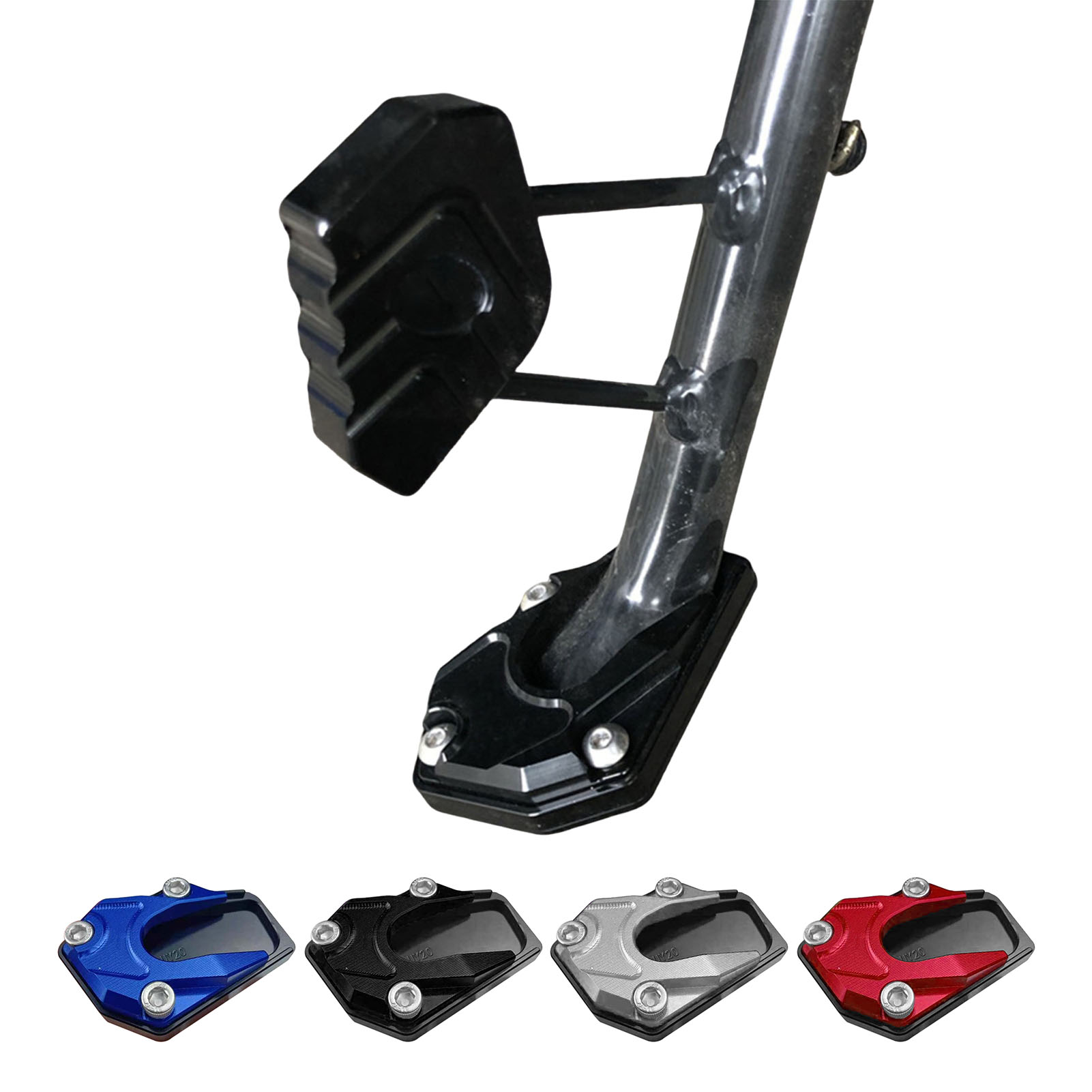 Chân đế xe máy chân bên đứng tấm đệm mở rộng tăng cường sự ổn định Non-Slip thiết kế dễ dàng để cài đặt xe máy Kickstand Pad phụ kiện