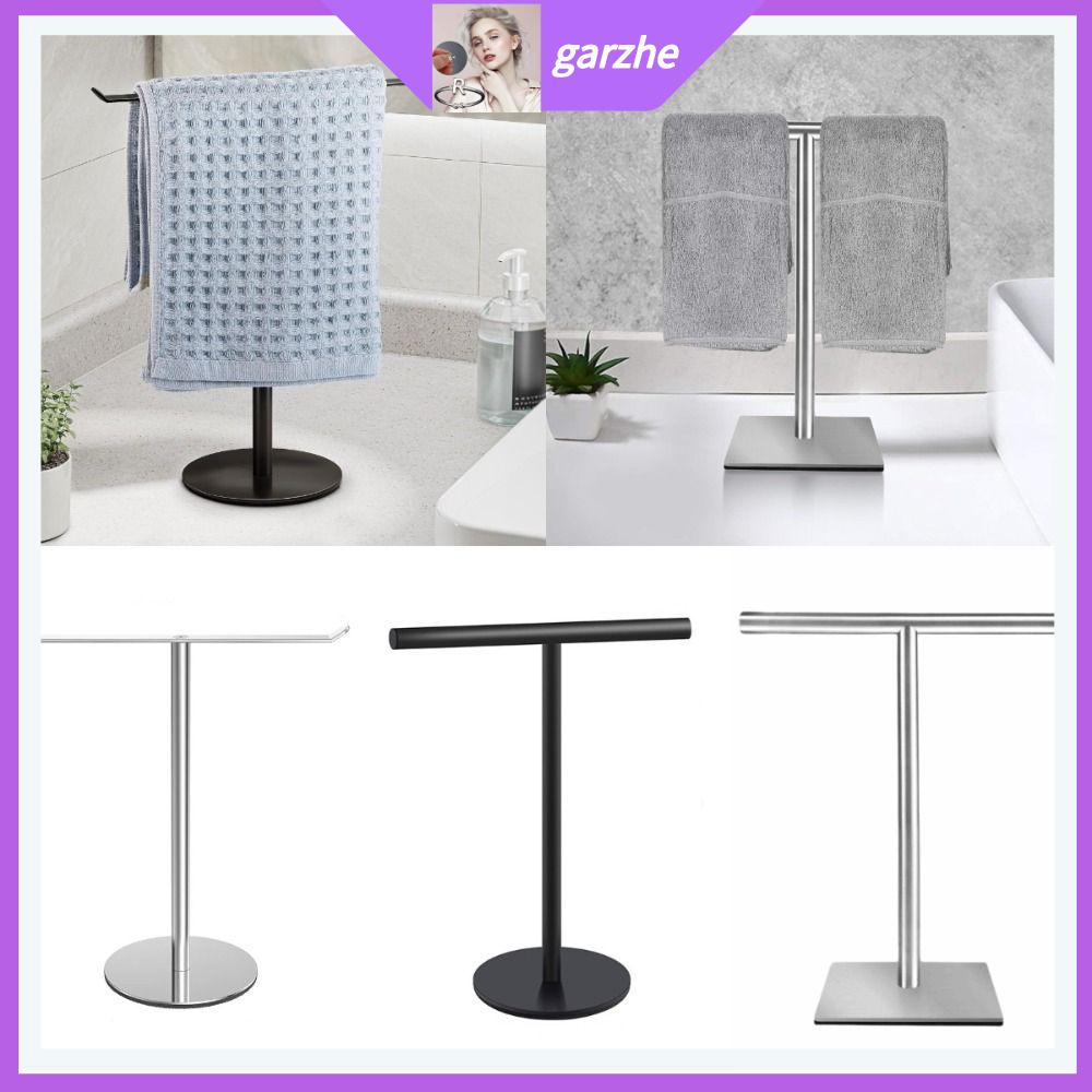 GARZHE24272 thép không gỉ Giá treo khăn Chống gỉ Có thể di chuyển Giá đỡ hình chữ T  Đa năng Giá treo khăn tắm Phòng tắm