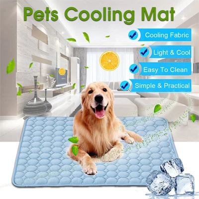 LVFENYA Summer Cool Ice Silk Cushion Cold Bed Mattress Sleeping Pad Dog Cat Pet Cooling Mat