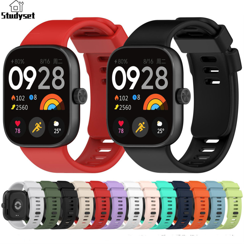 Studyset IN stock Watch Replacement Band Silicone Wrist Band Strap 27MM Connector Strap Watch Replacement Band With Fixed Buckle Watch Strap Compatible For Watch 4/8 Pro Smartwatches ราคา 55 บาท*ส่งฟรี