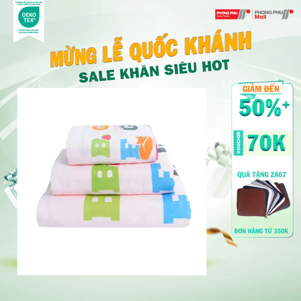 Khăn tay trẻ em mollis cotton hm5a 30x45cm