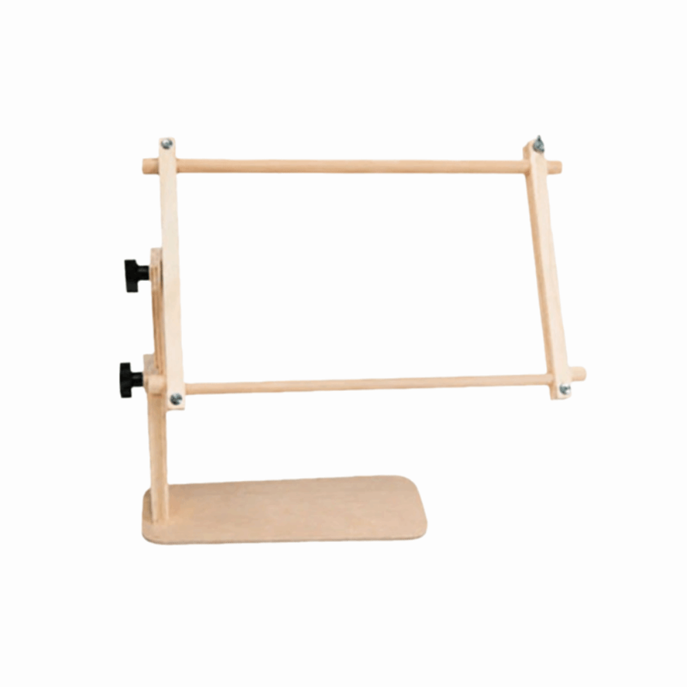 Adjustable Embroidery Hoop Stand Hands-Free Wooden Cross Stitch Frame work Holder Square work Stand Tabletop