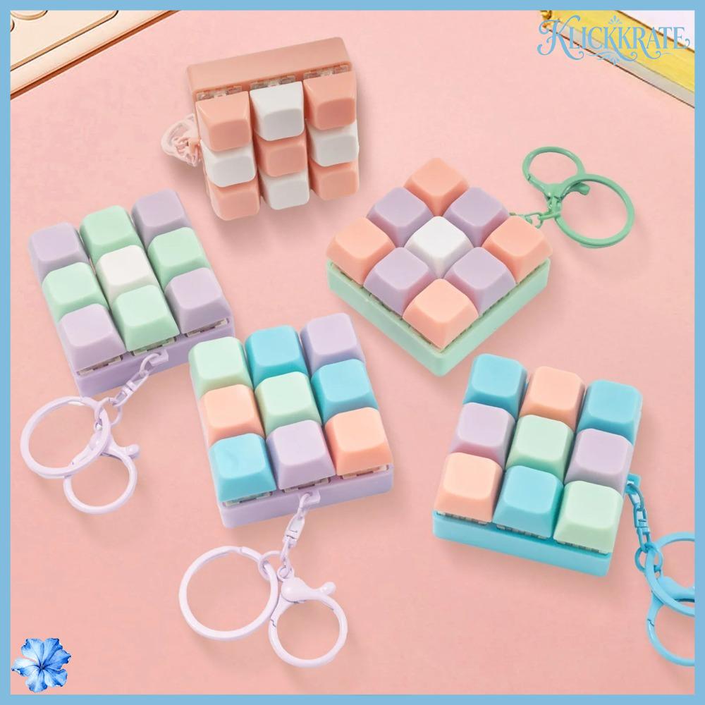 KLICKKRATE Ngón tay chống căng thẳng Đồ chơi phím Bàn phím 9" Nút bấm tự làm Giảm căng thẳng Móc khóa trò chơi bàn phím dây chuyền Túi sáng tạo Dành cho người lớn