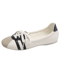 IELGY French retro flat shoes for women new style with skirt slip-on white shoes
