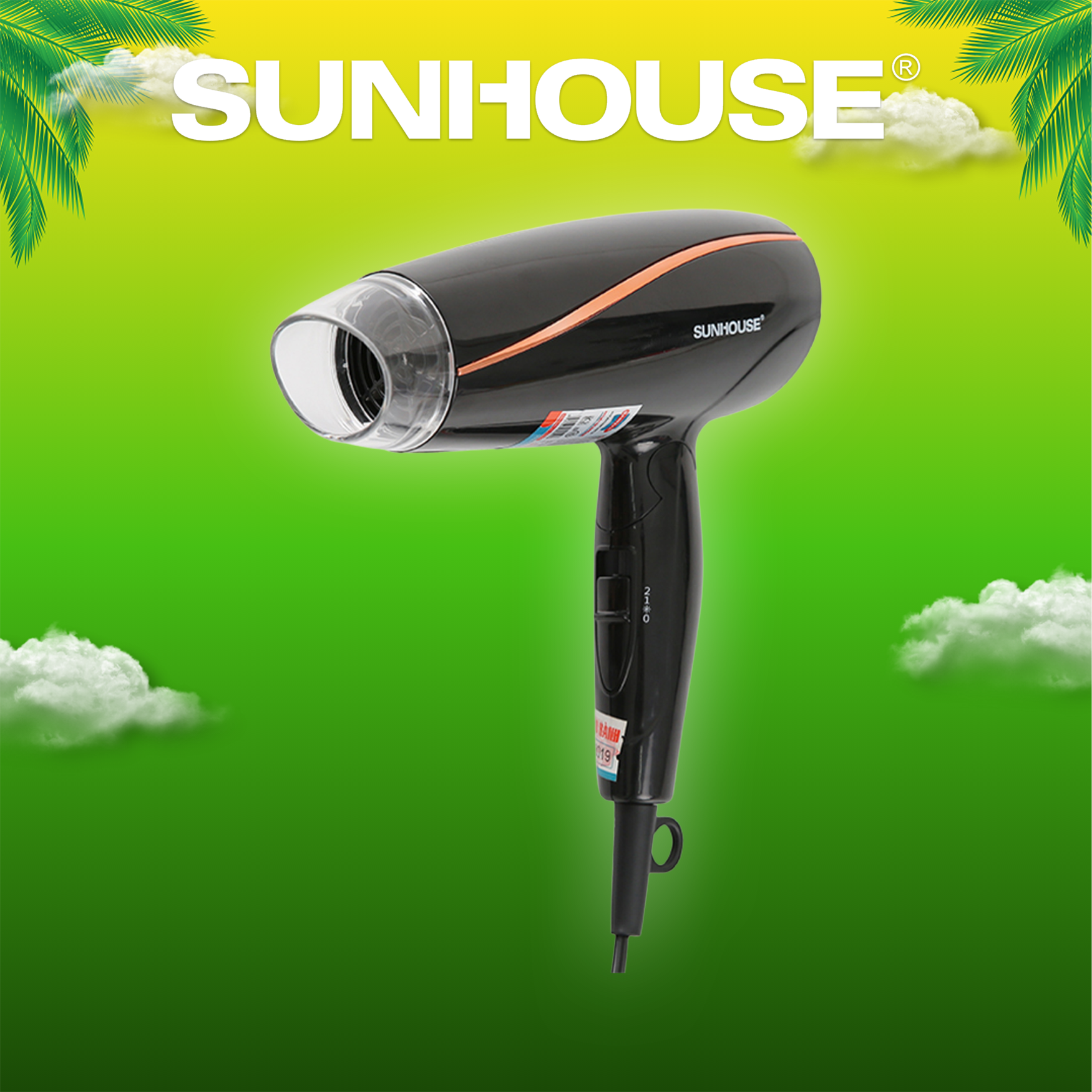 Máy sấy tóc sunhouse shd2306 - bảo hành chính hãng 12 tháng