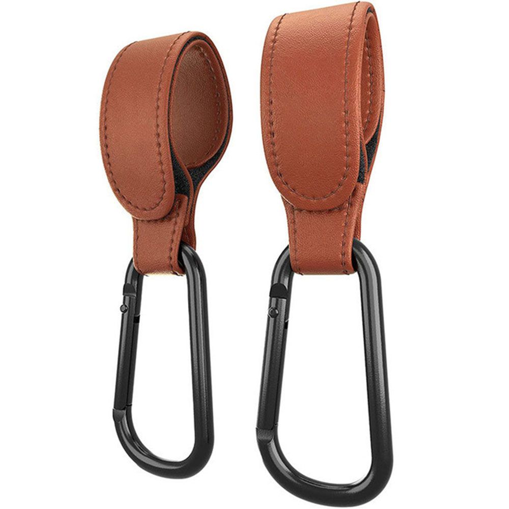 RUNNA Tiện lợi 1/2 Cái Hợp kim nhôm Carabiner Xoay 360 độ Da PU Phụ kiện xe đẩy Dụng cụ xếp giỏ hàng Móc xe đẩy Móc xe đẩy cho bé Kẹp móc xe đẩy