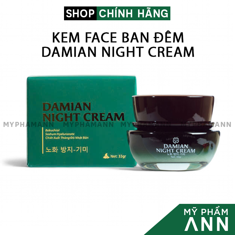 Kem Face Hỗ Trợ Dưỡng Trắng Mờ Thâm Ban Đêm Damian 33gr - Mỹ Phẩm Damian Chính Hãng