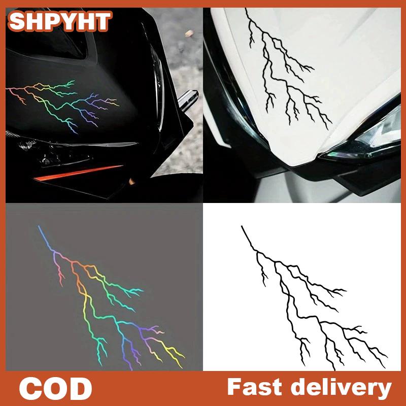 SHPYHT 1 cái nhãn dán Xe Máy Sáng tạo vết nứt sét cho xe máy tự làm fairing bình nhiên liệu Mũ bảo hiểm Vinyl Đề can trang trí xe tay ga