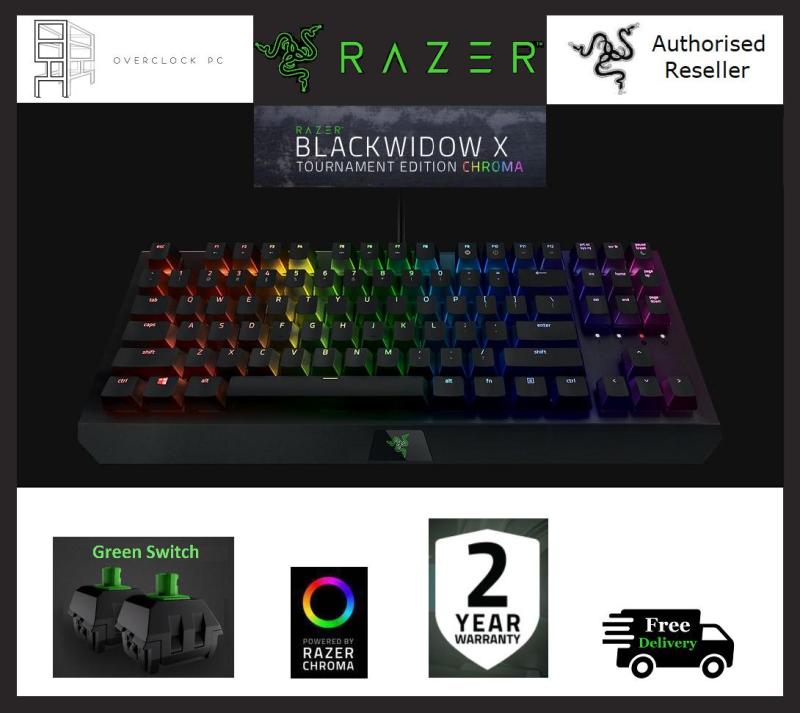 Razer Blackwidow X Tournament Edition Mechanical Gaming Keyboard with RGB Lighting - Black - Green Switch Singapore