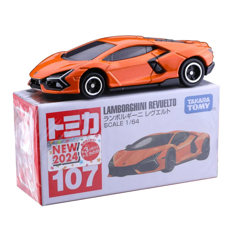 Original TAKARA TOMY Tomica NEW NO.107 1/64 LAMBORGHINI REVUELTO Alloy Toy Motor Vehicle Diecast Met
