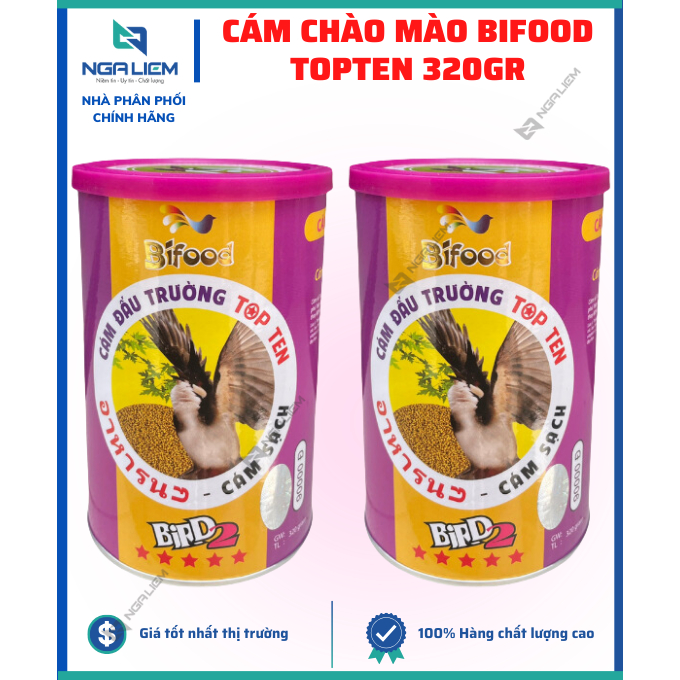 Cám Chào Mào Bifood Topten 320GR (lon số 2), Cám Đấu Trường - Thức Ăn Bifood Chào Mào