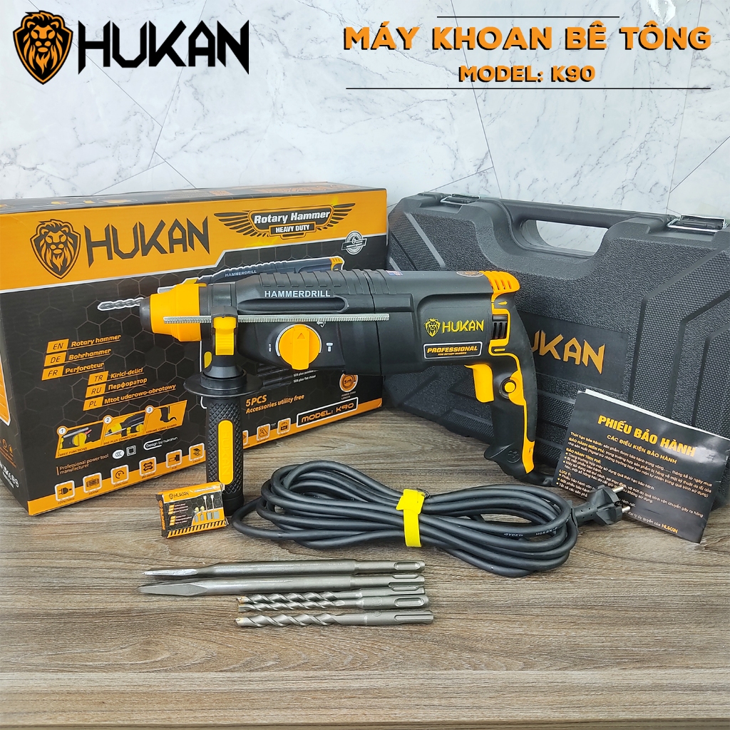 Máy Khoan Bê Tông Điện Cầm Tay HUKAN K90 Công Suất 1020w 3 Chức Năng