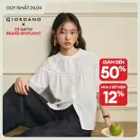 Chỉ 24.4  Đơn 500K giảm 20% + Mua 2 giảm thêm 8% + Mua 3 giảm thêm 12%GIORDANO Women Shirts 100% Cotton Broderie Anglaise Shirts Crewneck Short Sleeve Fashionable Casual Loose Shirts 18346209
