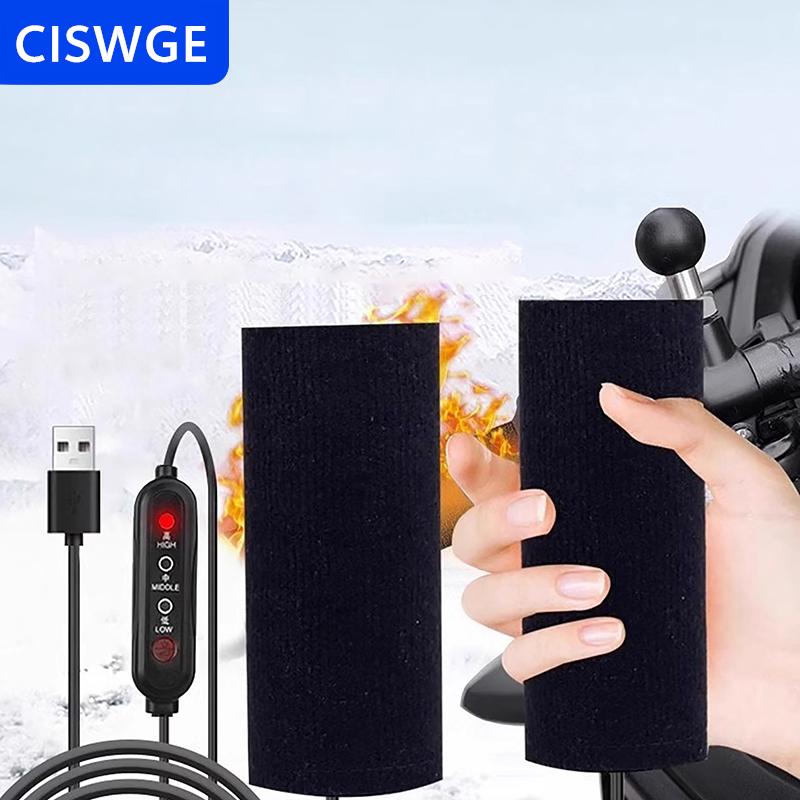 [COD] CISWGE 1 cặp 5V 2A USB Xe máy điện nước nóng tay lái bao gồm 3 bánh ấm hơn nước nóng tay cầm xử lý bao gồm phụ kiện xe máy