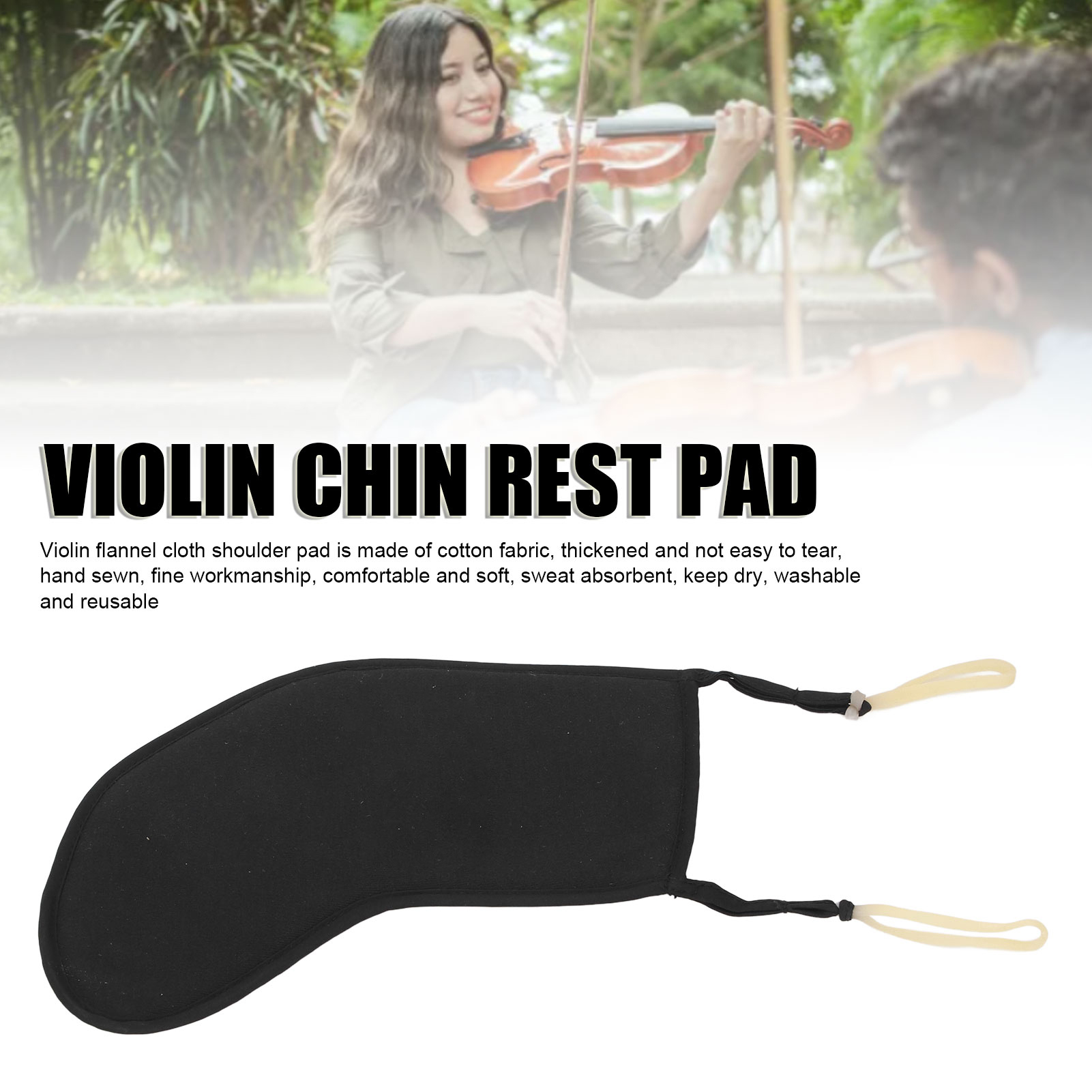 4/4 4/3 giá đỡ ở vai cho Đàn Vi-ô-lông Pad phổ Tựa Cằm Violin Pad Violin nhung Violin Vai Pad Đen + đen