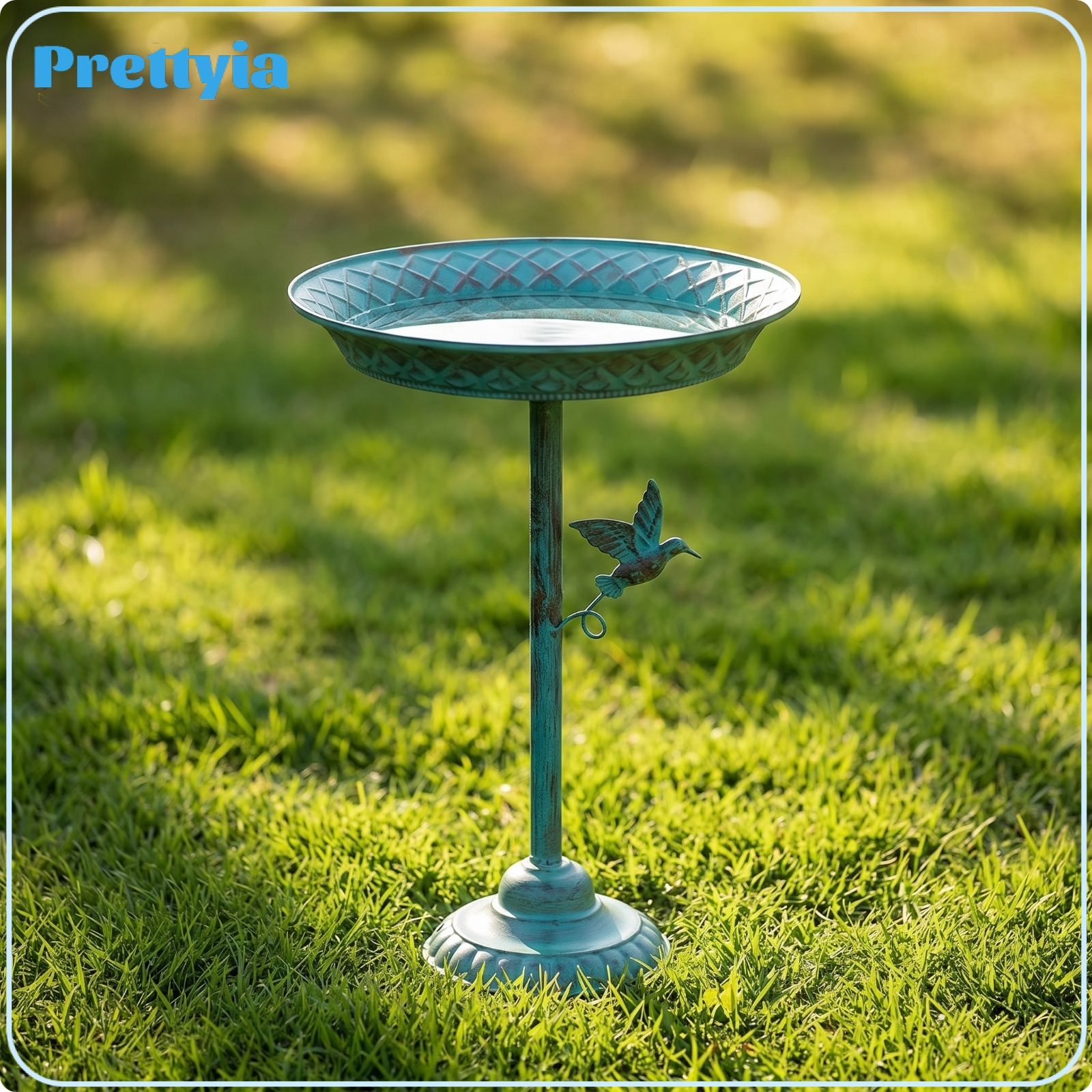 Prettyia Embossed Pedestal Bird Bath Shallow-Basin Bird Bath with Pedestal Classic Birdbath Bowl Space-Saving for Patio ราคา 1,808 บาท*ส่งฟรี
