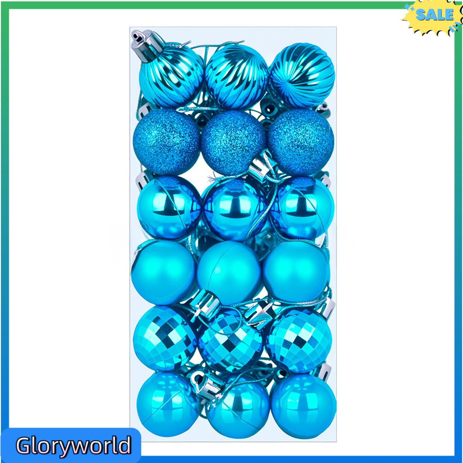 Gloryworld Matte nhựa trang trí Giáng sinh nhựa Đồ trang trí ngày lễ 36pcs Mini vỡ bóng giáng sinh 3cm đường kính lấp lánh đồ trang trí giáng sinh cho trang trí lễ hội vận chuyển nhanh đến Châu Á