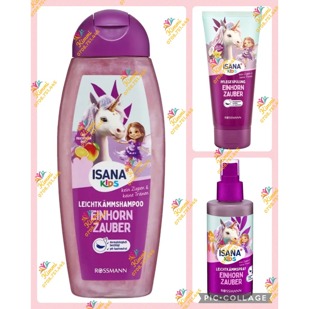 [ISANA KIDS] Dầu Gội xả, xịt dưỡng tóc Thuần chay Isana - Chuẩn Đức cho trẻ em - Hàng nội địa Đức