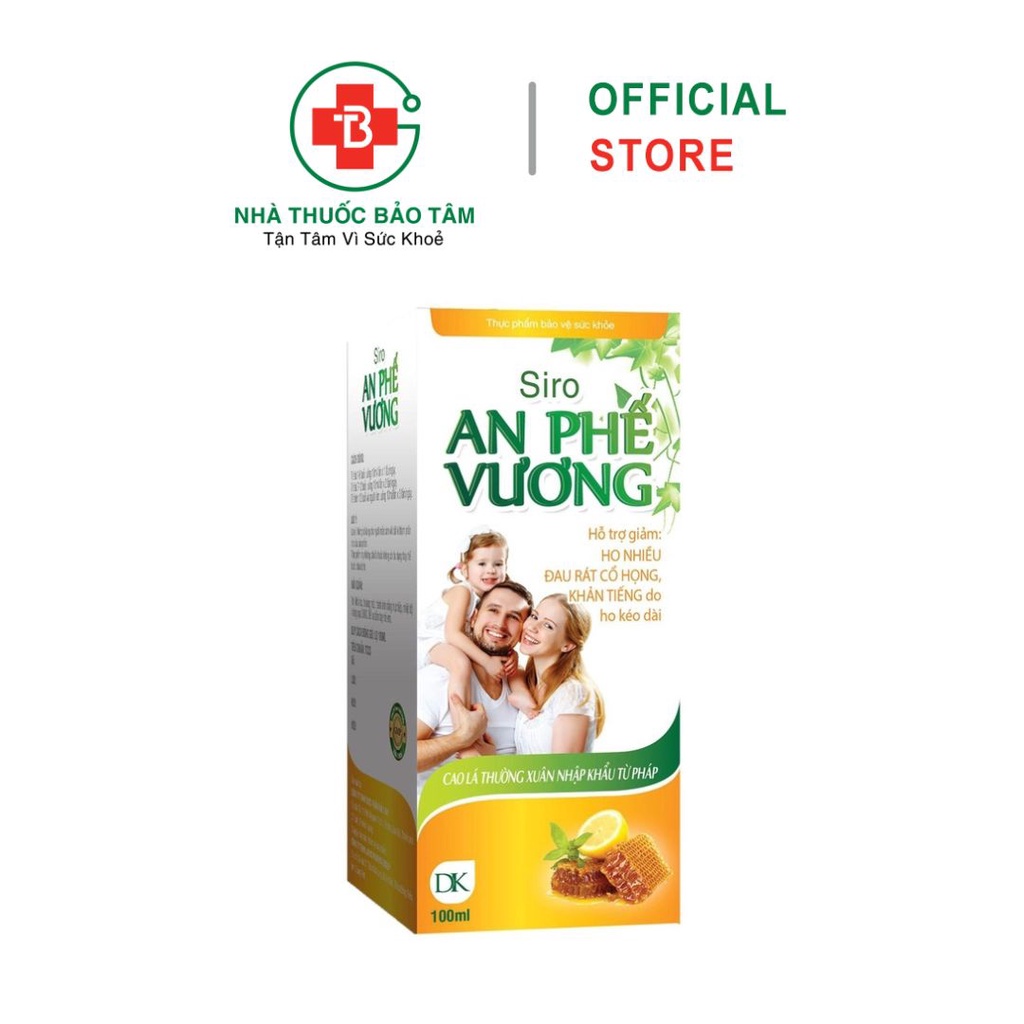 Siro An Phế Vương Với Thành Phần Cao Lá Thường Xuân Nhập Khẩu Pháp Bổ Phế Tiêu Đờm - Chai 100ml
