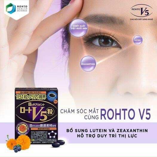 🇯🇵 🇯🇵 🇯🇵 viên uống bổ mắt rohto lutein v5 - bổ sung lutein và zeaxanthin - cho đôi mắt sáng khoẻ theo thời gian
