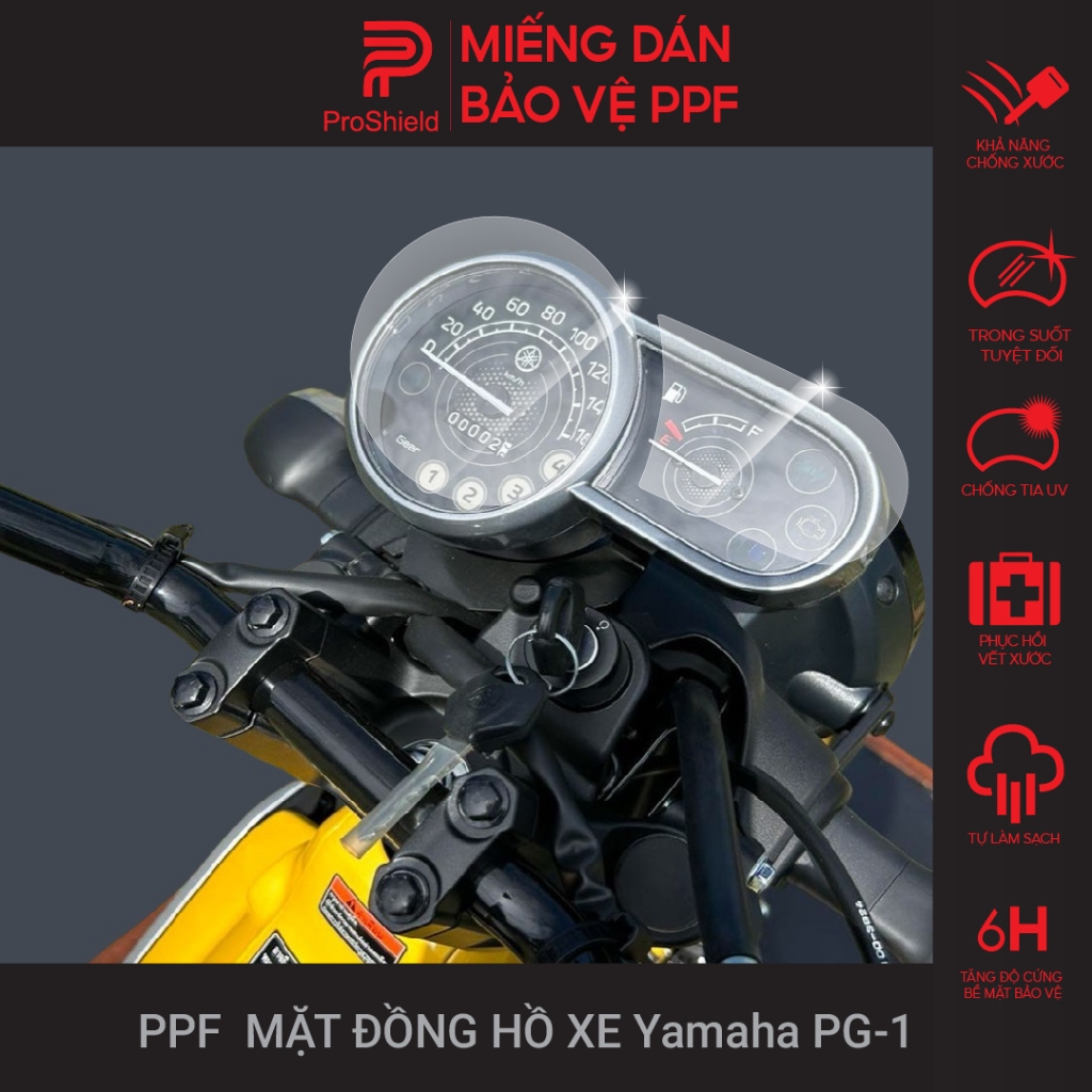 Miếng Dán PPF Bảo Vệ Mặt Đồng Hồ Yamaha PG - 1. Chống ố vàng. Che mờ vết xước cũ. ppf pg1 Proshield