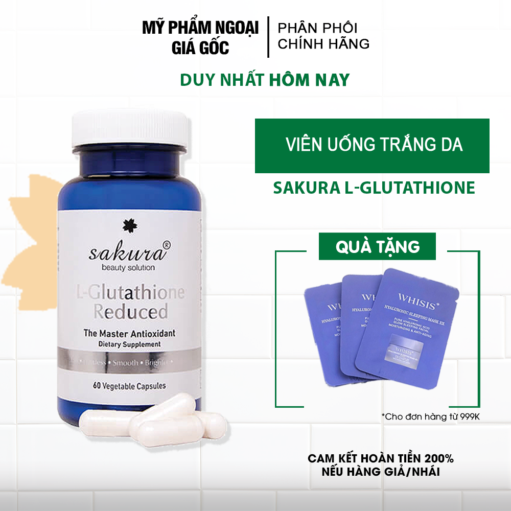 Viên uống trắng da chống lão hóa Sakura L-Glutathione Reduced 60 viên