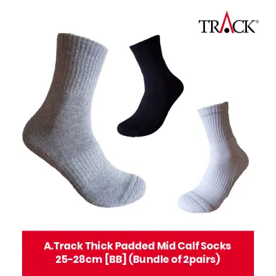 A.Track Thick Padded Mid Calf Socks 25-28cm [BB] (Bundle of 2pairs)