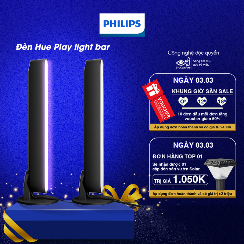 Đèn thông minh Philips Hue Play Light Bar 16 triệu màu (Trải nghiệm công nghệ ánh sáng hoàn hảo)