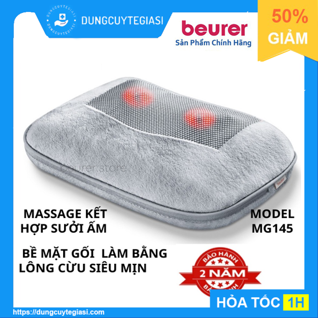 Gối Massage Hồng Ngoại Shiatsu Beurer MG145, mát xa cổ vai gáy giảm đau nhức thoái hóa xương khớp, chất lượng cao cấp