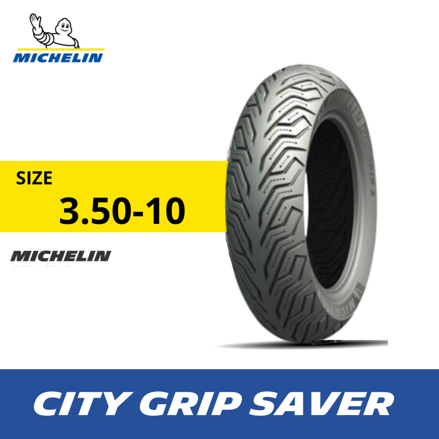 Ban Motor Michelin City Grip Saver Size 3.50 R10 Ban Motor Vespa Classic - Tubeless Harga 453,200 rupiah*Gratis Ongkir