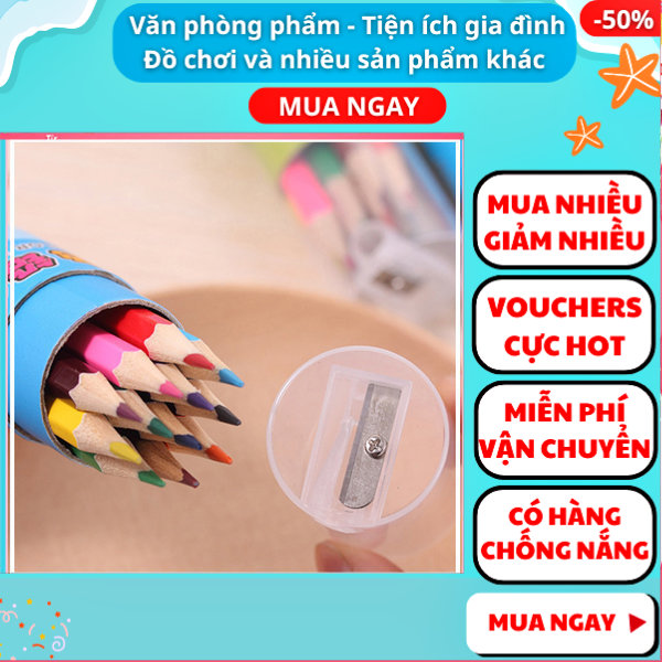 Lọ 24 cây bút chì màu kèm đồ chuốt tiện lợi giá rẻ ✓bút chì màu ✓bút cute màu ✓bút nhiều màu , đồ dùng học tập ✓Nguyễn Thùy Store