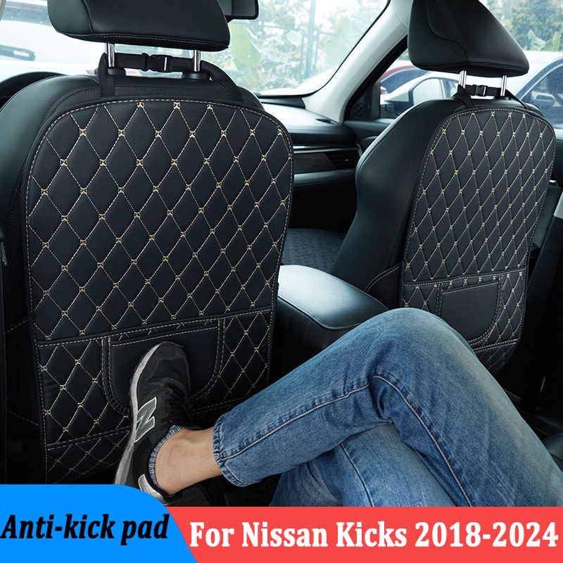 Seat Anti Kick Pad for Nissan Kicks 2018-2024 PU Leather Car Anti-Kick Mats Auto Seat Back Protector Cover Pads Auto Accessories ราคา 177 บาท*ส่งฟรี