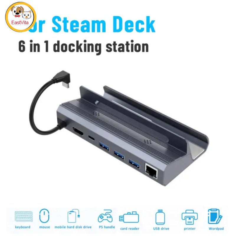 Docking Station Game Console Docking Stand HD 4K 60Hz USB 3.0 USB C Controller Stand Compatible For Steam Deck Controller ราคา 809 บาท*ส่งฟรี