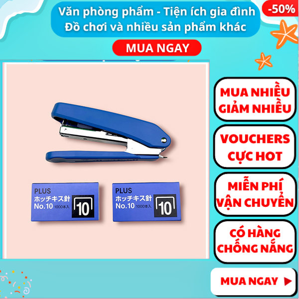 Đồ bấm kim 10 Plus tặng kèm 2000 kim bấm hàng Nhật Bản Made in Viet Nam - bấm kim - bấm kim mini - bấm kim giấy - bam kim - dập ghim - dập ghim bấm - bấm - Nguyễn Thùy Store