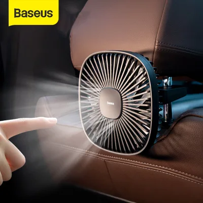 Baseus Magnetic USB Fan Cooler Fan Car 360 Degree Clip Rotating Silent Cooling Fan 2 Speed Car Air Conditioner Rear Seat Fan Handheld Fan