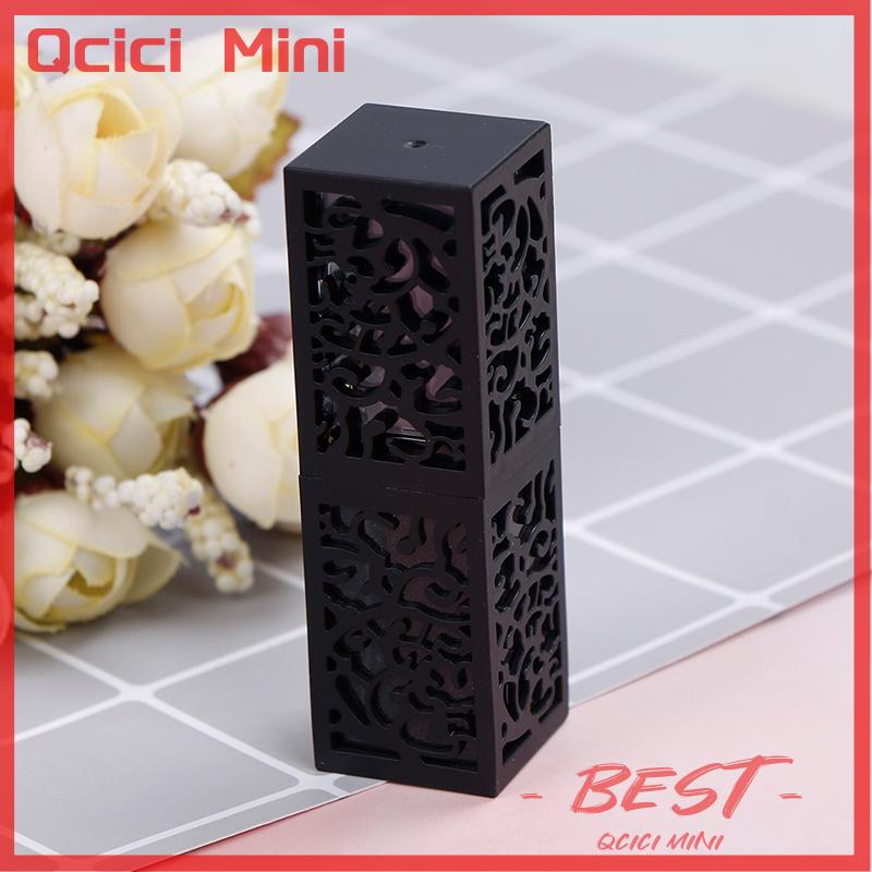 Qcici Hộp đựng mỹ phẩm rỗng Ống Son môi với ống son môi rỗng màu đen tự làm
