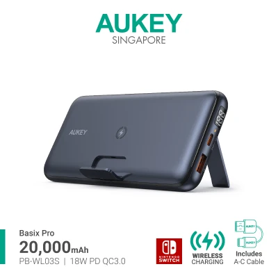 Aukey PB-WL03 20000mAh PD22.5W Wireless Power Bank PD