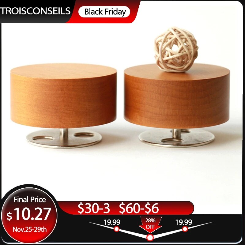 【Best value for money】 9cm Clockwork Music Box Wooden Rotation Musical Boxes Children's Holiday S S New Year