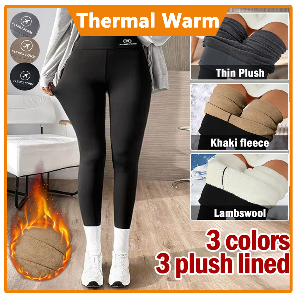 Mùa Đông Trang Phục Legging Giữ Nhiệt Cho Phụ Nữ Máy Bay Logo Quần cashmere ấm áp cho mùa đông Quần 2023 Thời Trang Hàn Quốc K-Phong Cách Đơn Giản Yoga thể dục thẩm mĩ thể thao Áo Khoác Quần legging