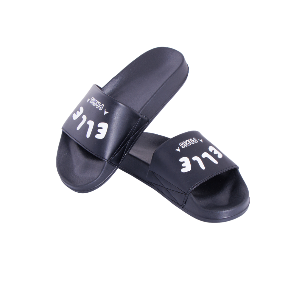 Elle Shoes (Sandels) Slip-On Sandals with Screen-Printed Paris Pattern, Available in 3 Colors, Model Wsff101. ราคา 490 บาท*ส่งฟรี