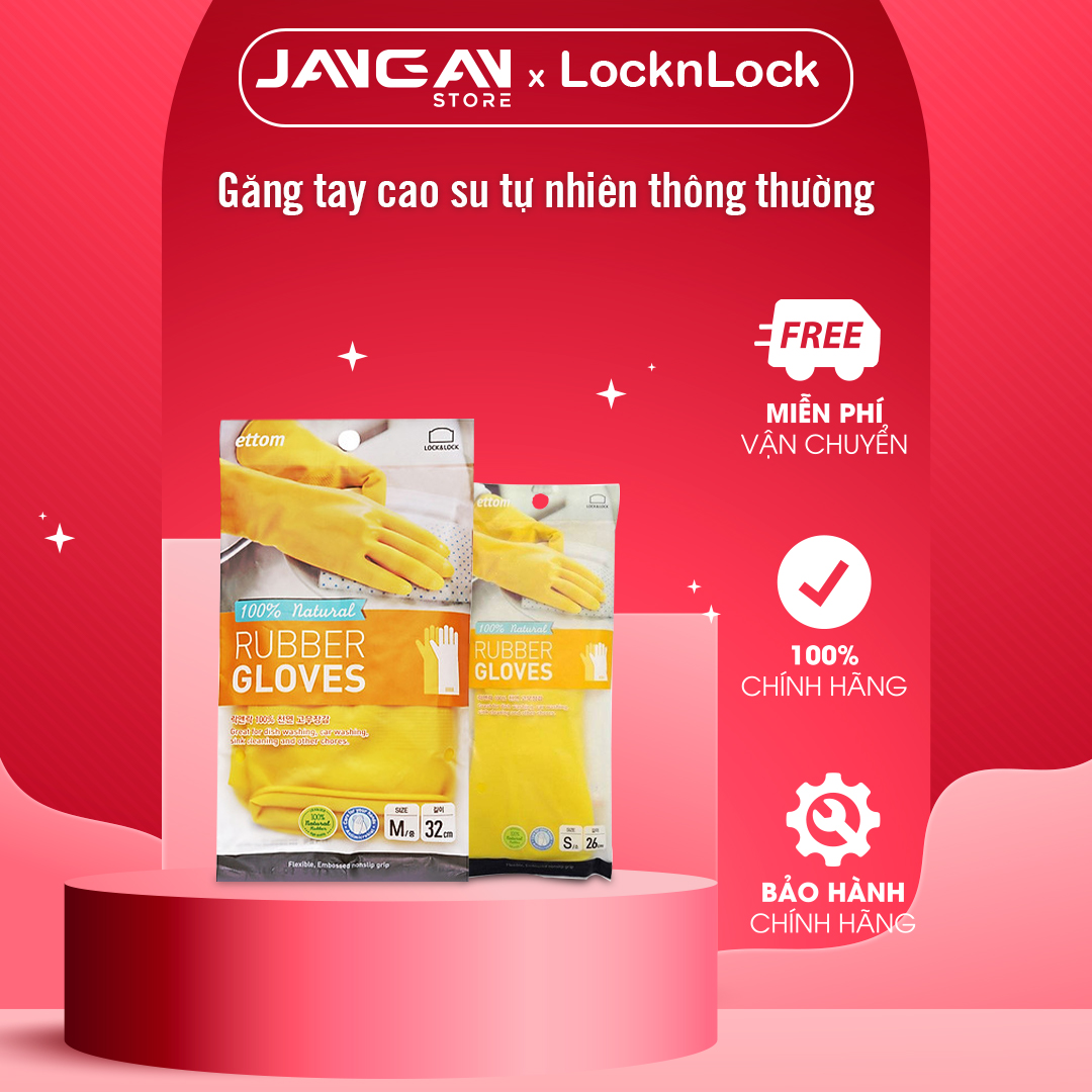 Găng tay rửa chén, găng cao su tự nhiên lock&lock etm801, etm802, etm803, etm804, etm805