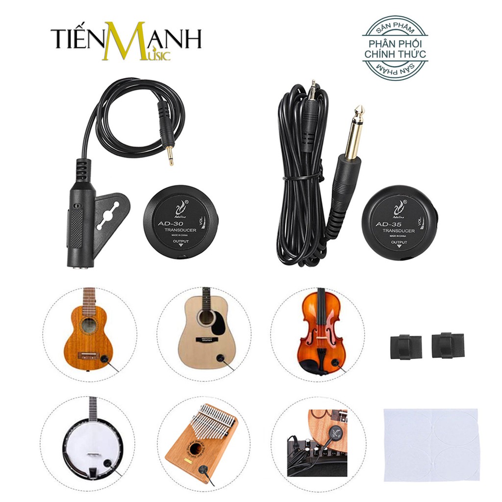 Pickup Nhạc cụ đa dụng Piezo Adeline AD30, AD35 - Bộ thu âm thanh cho Đàn Guitar, Ukulele, Violin, Kalimba  AD-30, AD-35