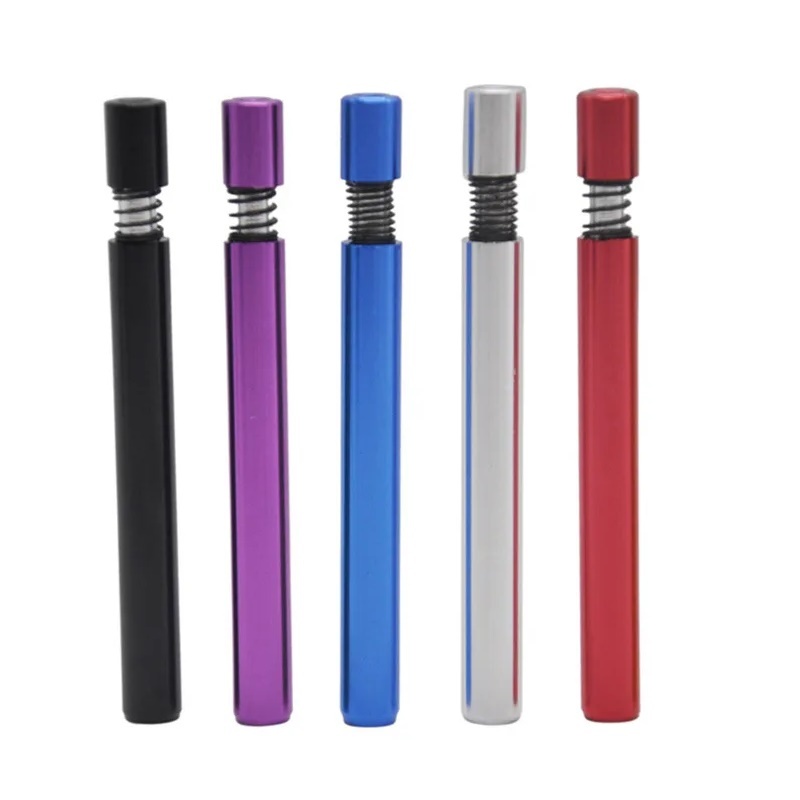 【Chat-support】 5pcs 80mm Spring Loaded Metal Straw Cool Gadget For Men